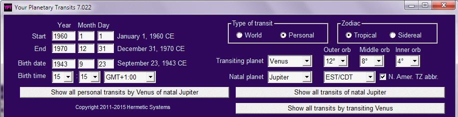 Input for personal transits